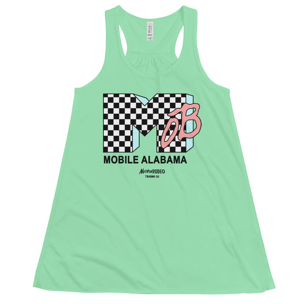 Women's I Want My MOB II Flowy Racerback Tank - The Nutria Rodeo Trading Co.