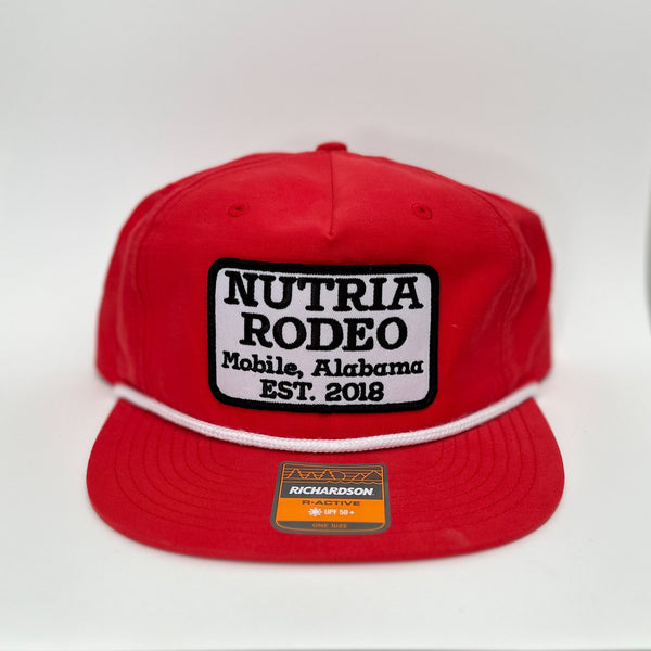 Nutria Rodeo Patch Rope Hat in Red
